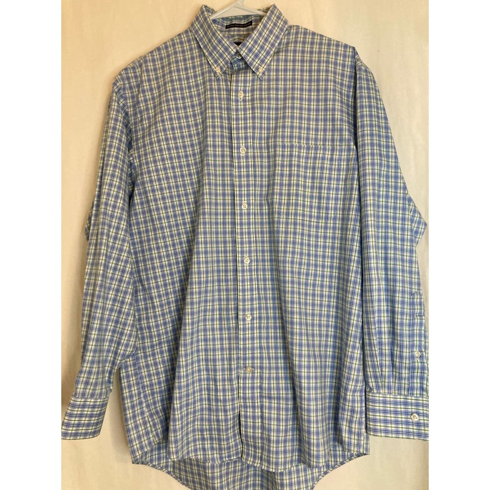 Lands End Mens Long Sleeve Button Down No Iron Oxford Size 16 100% Supima Cotton